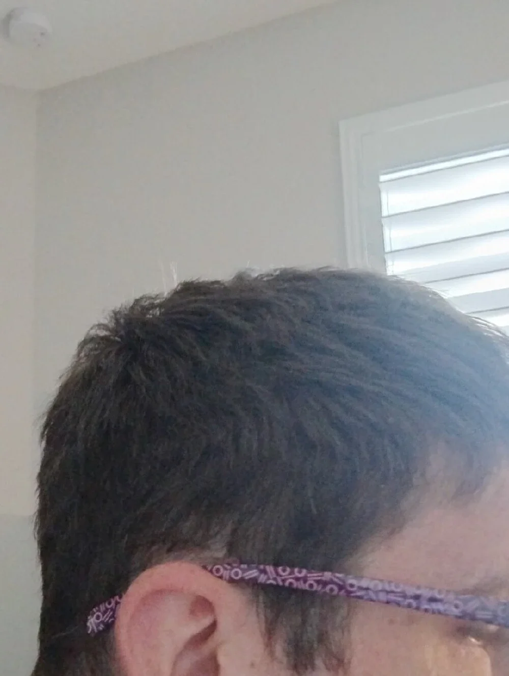 Purple Rectangular Fashion Eyeglasses with Patterned Temples
